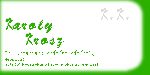 karoly krosz business card